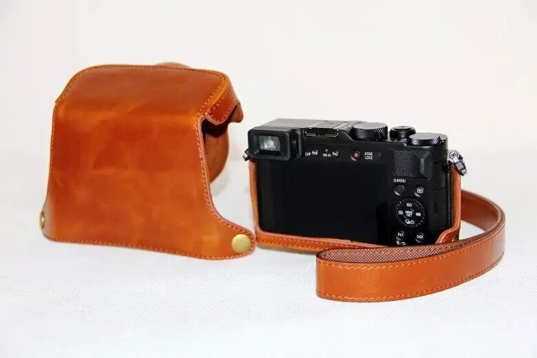 Chất da chất lượng cao Vỏ đựng Túi máy ảnh bìa cho Panasonic Lumix lx100 DMC-LX100 máy ảnh