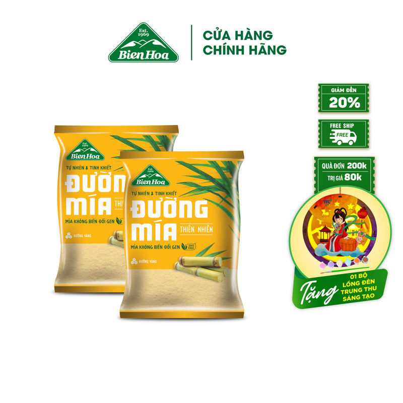 Combo 2 Túi Đường mía thiên nhiên Biên Hòa 1kg/túi