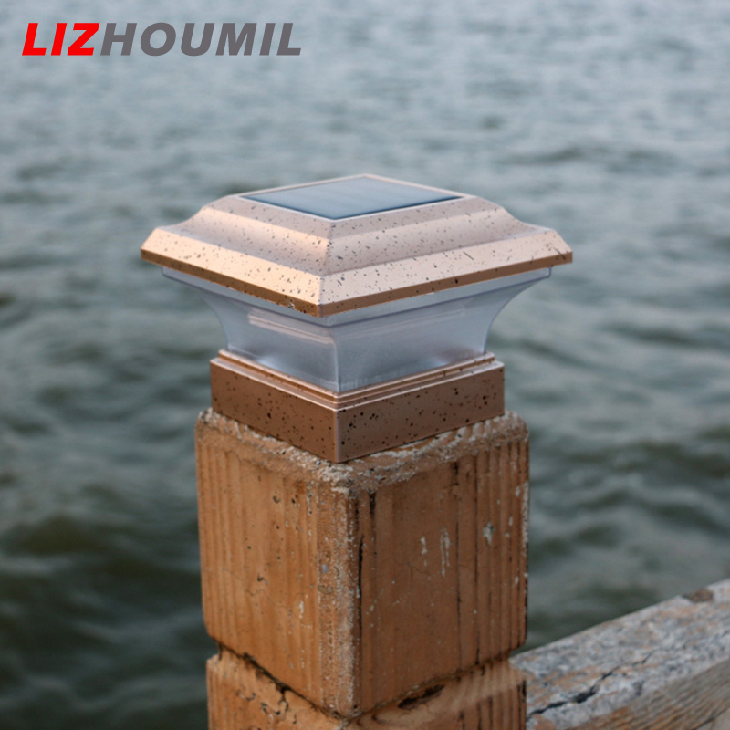 Lizhoumil Không Thấm Nước Năng Lượng Mặt Trời Đèn trụ Cho Ngoài Trời Cổng Hàng Rào Tường Sân Tiểu Công Viên