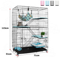 Cat Cage with Litter Box Foldable Easy Assemble Cage for Cat 1-4 Layer Sturdy Cage