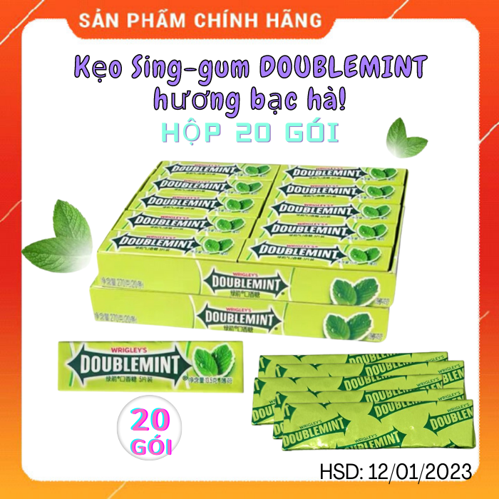 Kẹo Sing-gum DOUBLEMINT hương bạc hà hộp 20 gói