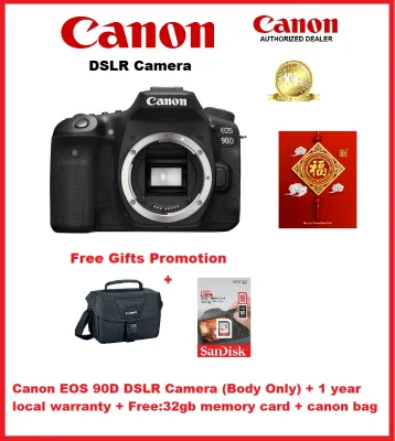 Canon EOS 90D DSLR Camera (Body Only) + 15 months local warranty + Free:32gb memory card + canon bag + Additional Free Gift