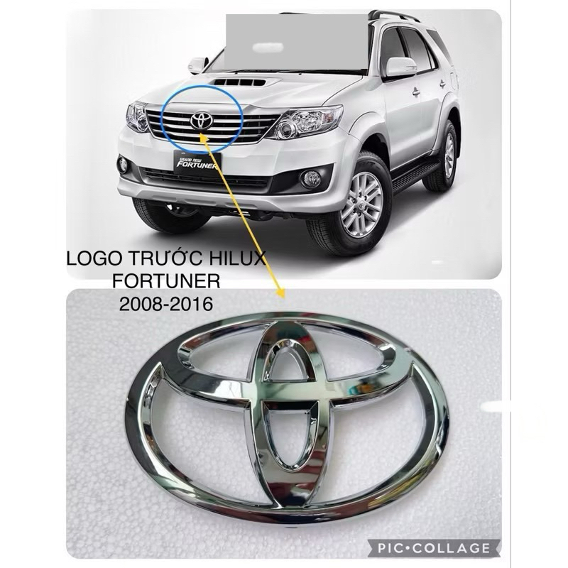 LOGO TRƯỚC ĐẦU XE TOYOTA FORTUNER HILUX 2008-2016 kích thước 17cm xịn chính hãng 75311-0K040