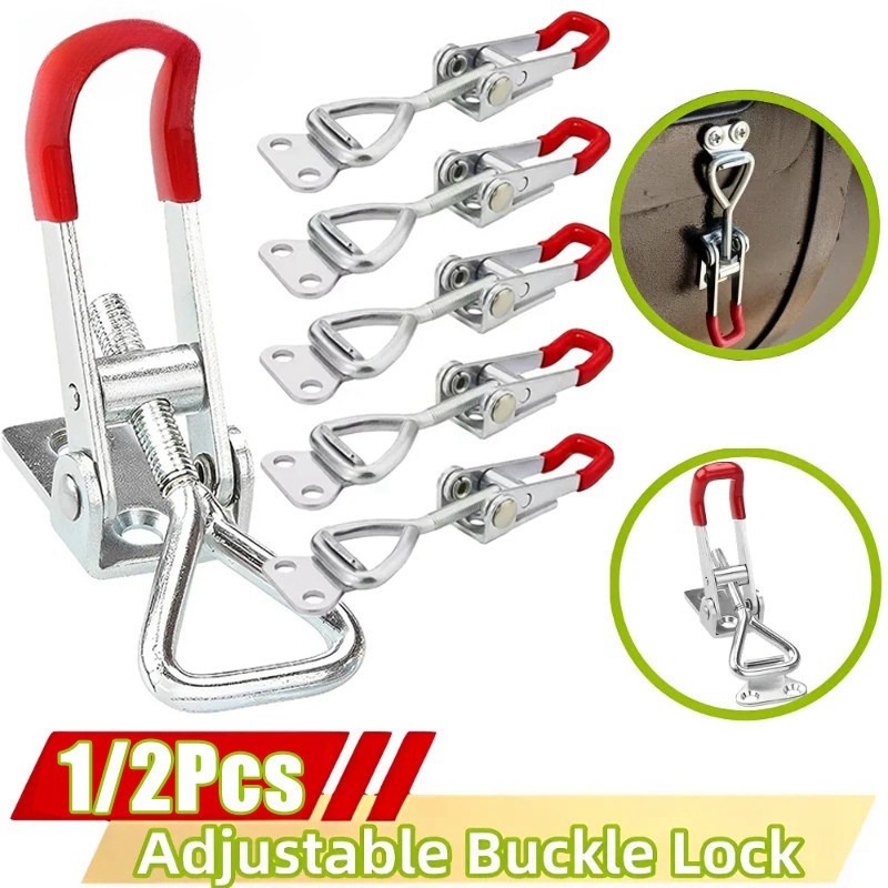2Pcs Thực Tế Nặng Sắt khóa có thể điều chỉnh kẹp khóa Nhanh Chóng Phát Hành Chống-Trượt đẩy kéo kẹp gá Hộp Công Cụ Trường Hợp Kim Loại kẹp gá Hộp Công Cụ Trường Hợp Chốt chuyển đổi bằng kim loại