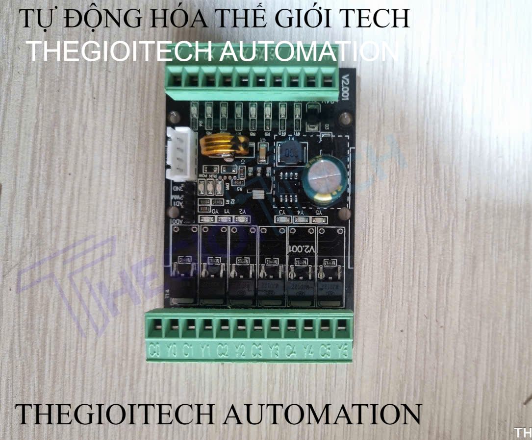 Board mạch PLC Mini PTL WS2N Mitsubishi FX2N-14MT -S, 8 In/6 Out transistor, TTL 9.6kbps, GX-Works 2, Analog 0-10V, có đế, DC12-24V - Mạch trần bắt vit