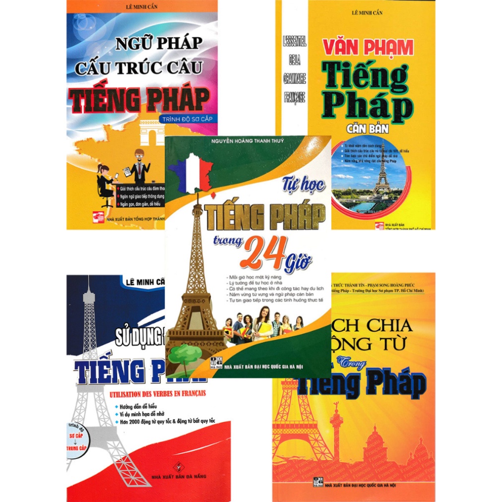 Combo Sách Học Tiếng Pháp Cho Người Mới Bắt Đầu + Tự Học Tiếng Pháp Trong