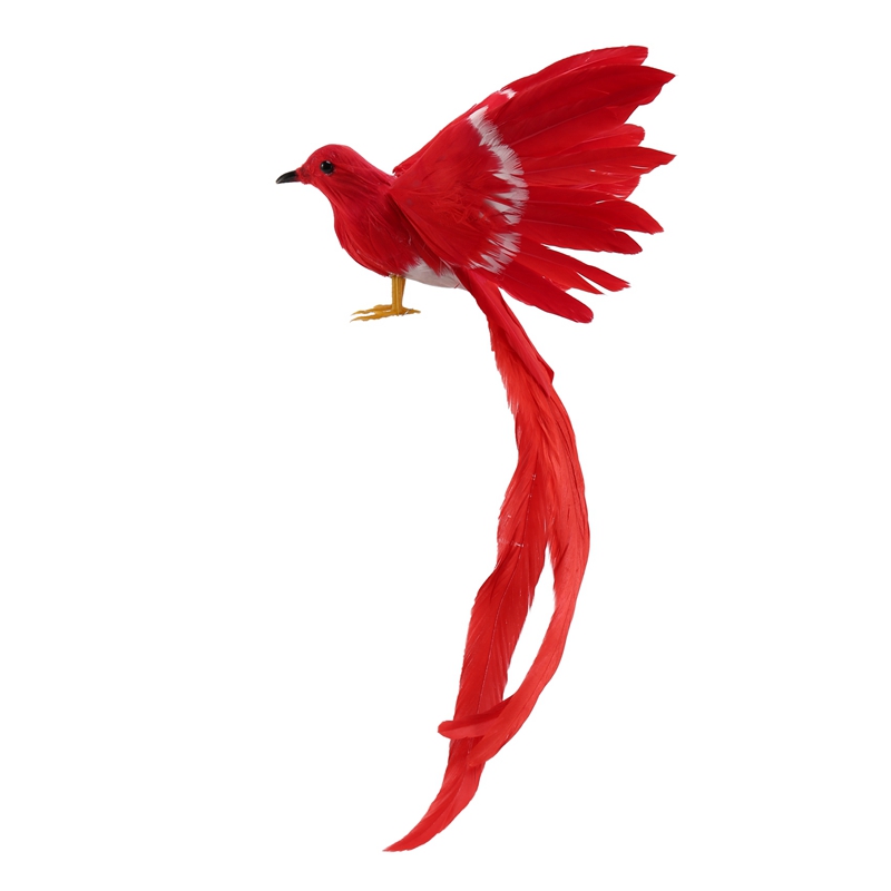 (C G K Artificial Bird Feathers Plastic Figurine Landscape Ornament Garden Decor Christmas DIY Halloween, 28 * 5 * 3cm