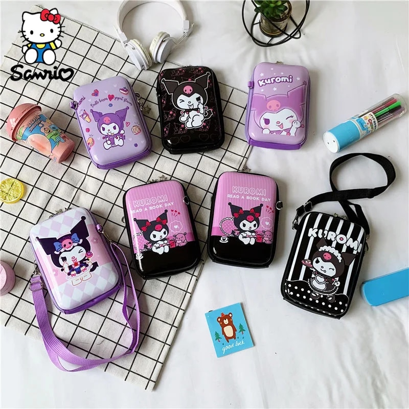 Sanrio Children Backpack Kawaii Kuromi Cinnamoroll Messenger Bag Cartoon Girls Canvas Fashion Women Backpacks Sanrios Bags Gifts