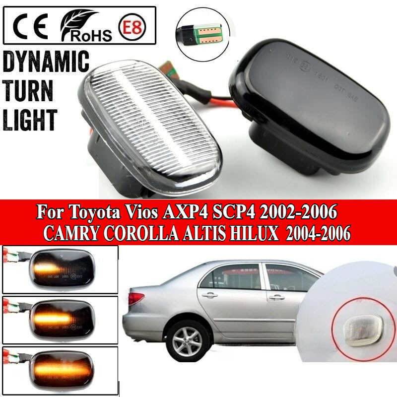 thumbnail image 2 of Pair Of Front Turn Signal Side Marker Lights For Toyota Hilux Vigo, Fortuner, Altis (2003-2014) – Clear, ABS Plastic 2 of 6