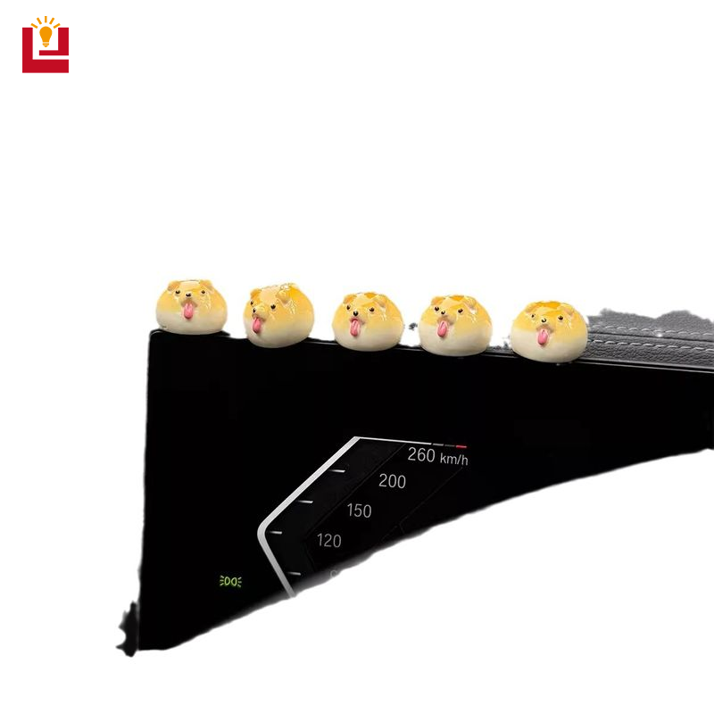 Cute Dog Bread Car Ornament Set for Dashboard Decor, Adorable Cartoon Pet Decoration with Strong Adhesive ราคา 41 บาท*ส่งฟรี