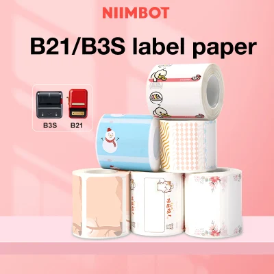 Niimbot B21 / b3s printing paper cute series cartoon series color series label paper, waterproof, oil-proof, scratch-resistant and tear-resistant cute stickers