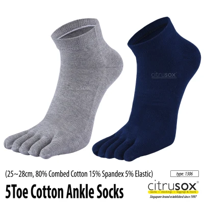 [BUNDLE OF 3] Men 5 Toes Cotton Ankle Socks