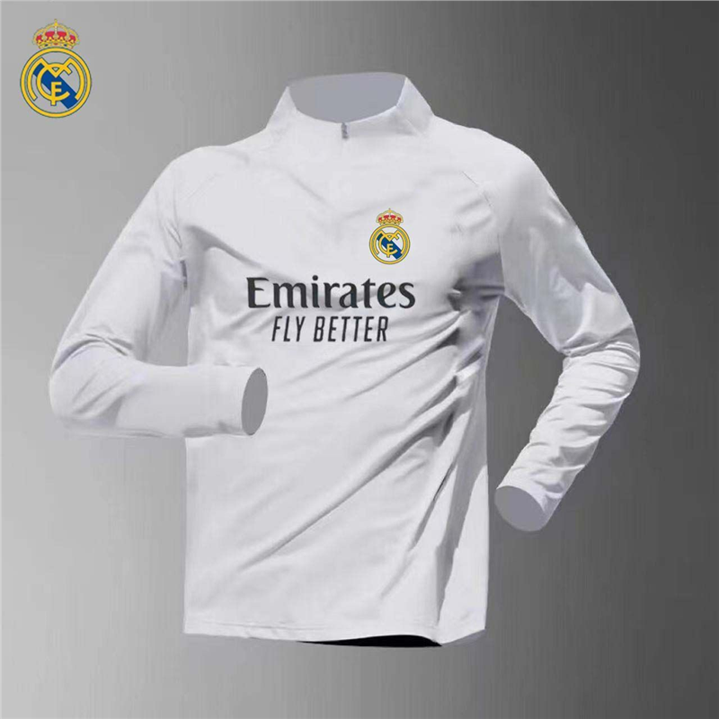 2024 Mỹ 2324 Madrid Real Madrid Bộ đồ tập luyện nam mùa xuân và mùa thu lưới thoáng khí Quần áo bóng