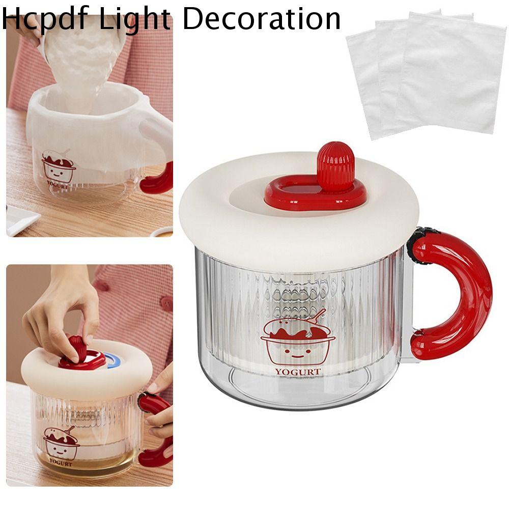 HCPDF Lưới mịn Dụng cụ lọc sữa chua Hy Lạp Có thể giặt được Có thể tái sử dụng Máy tách whey Dễ dàng làm sạch Di động Bộ lọc sữa chua tự làm Nhà bếp