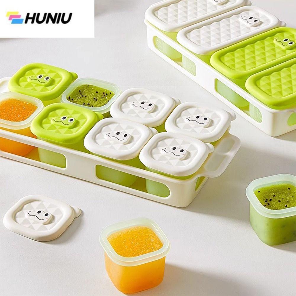 HUNIU รูปทรงสี่เหลี่ยม ถาดแช่แข็งอาหารเด็ก การออกแบบตาราง 3/4/6 ทนความร้อน กล่องเก็บน้ำแข็ง นำกลับมาใช้ใหม่ได้ ง่ายต่อการปลดออก ภาชนะเก็บอาหาร การใช้เครื่องทำความเย็น ราคา 354 บาท*ส่งฟรี