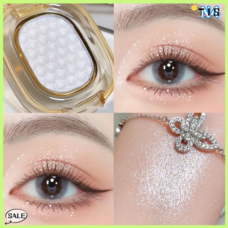 Follow Get New【TIS】 Dikalu khoai tây nghiền kết cấu long lanh Phấn mắt màu tím vàng hồng ngọc trai long lanh cơ thể Highlighter 3 trong 1 Bảng trang điểm - 4