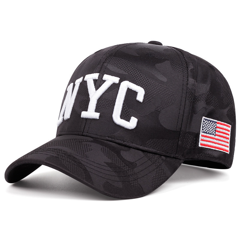 Ngụy trang Mũ bóng chày cho nam nữ NYC thêu mũ cổ điển ngoài trời Mũ Lưỡi Trai Mũ Golf thoáng khí