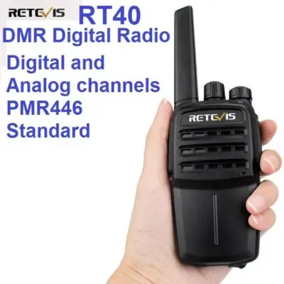 Singapore stock, 1 pc of New generation Retevis RT40 Digital/Analog Radio Portable Transceiver PMR446 446MHz Radio 0.5W 48CH Europe License-free VOX function long range