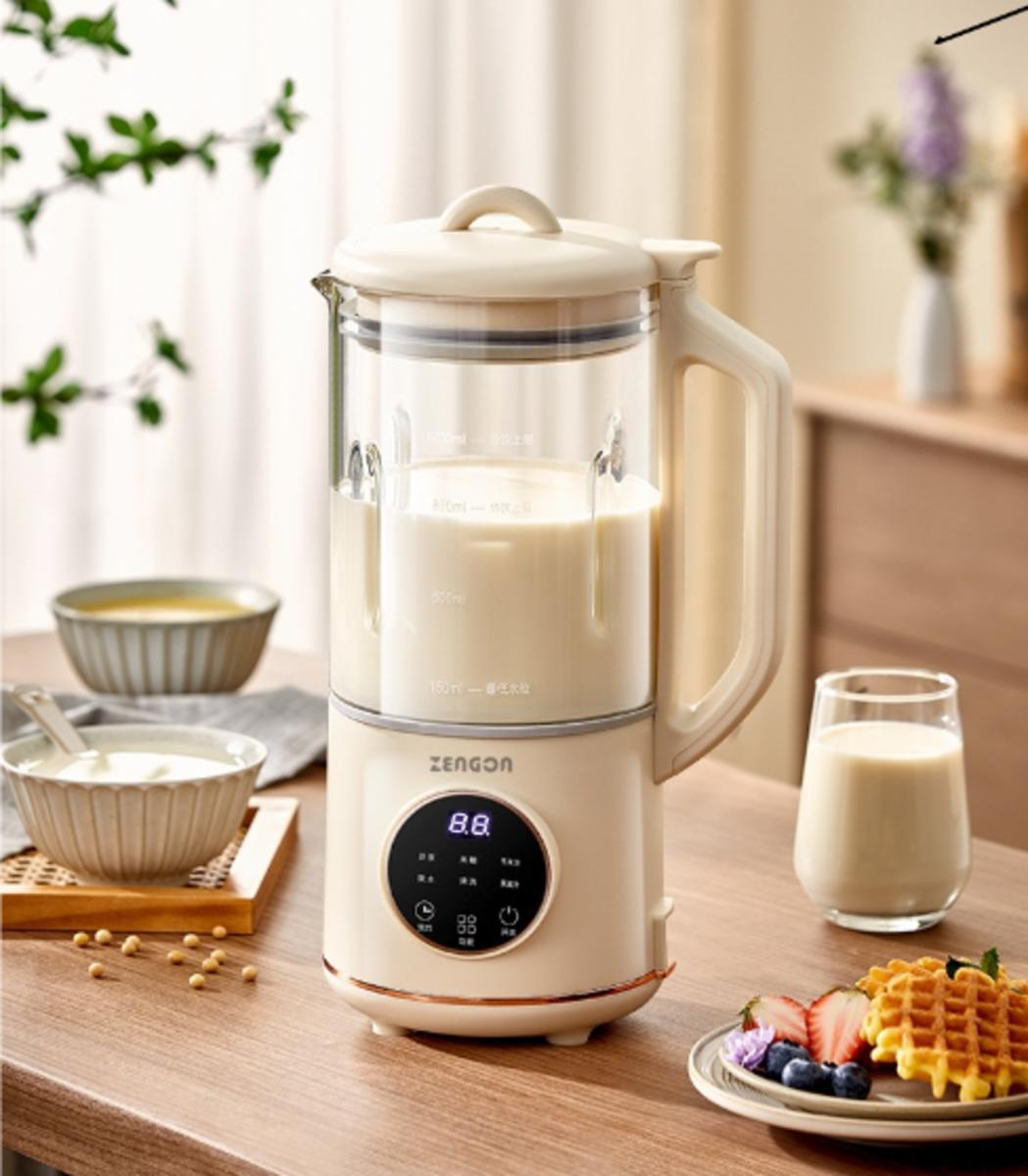 Máy làm sữa hạt nấu nấu sữa hạt 6 chế độ nấu, 10 lưỡi xay ,vệ sinh máy khi nấu