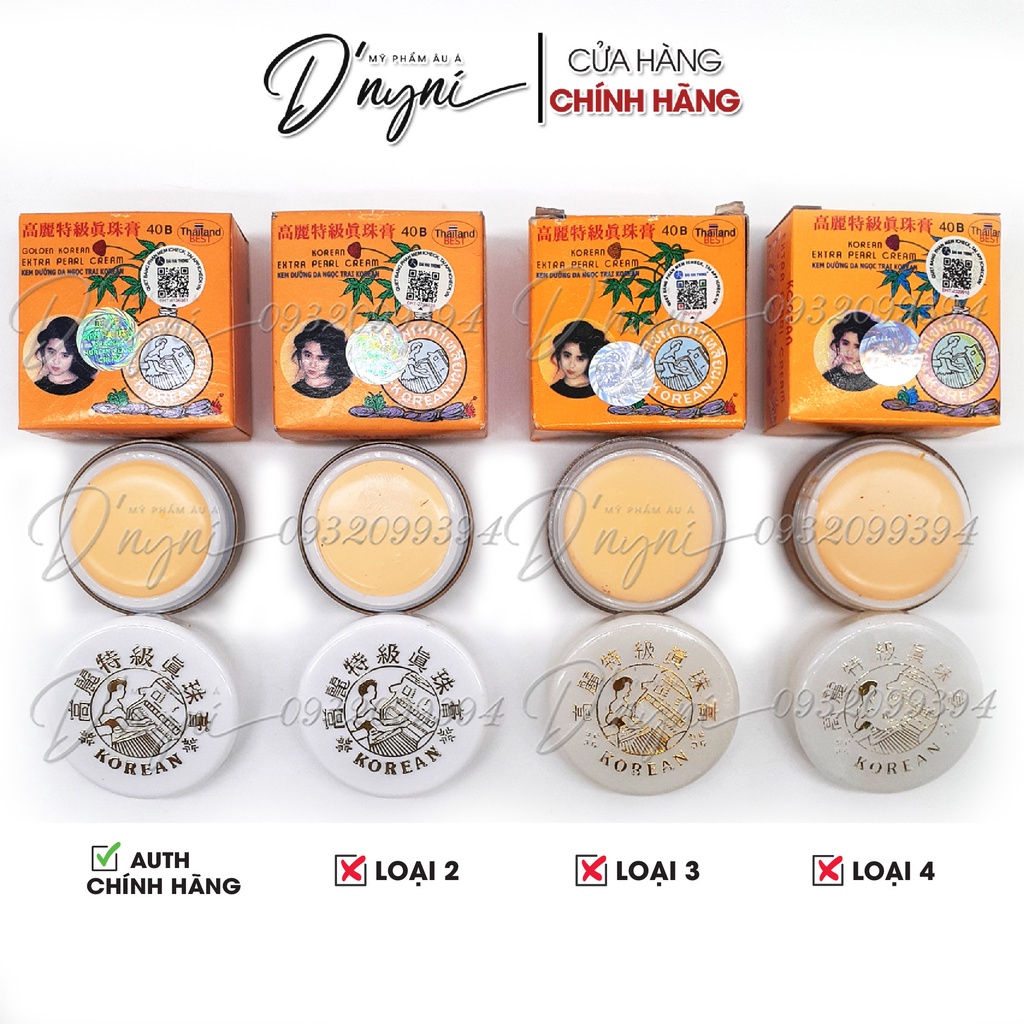 Kem dưỡng da ngọc trai korean golden korean extra pearl cream sâm vàng 5g thái lan - sâm vàng