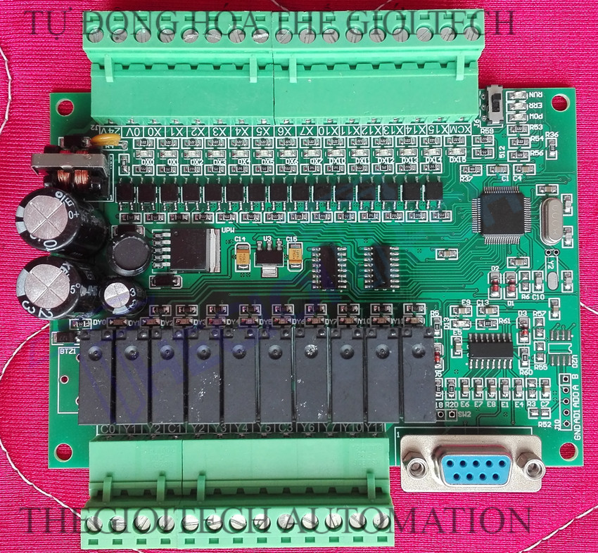 Board mạch PLC HK FX1N 24MR CFB - 14 Input/10 Output RELAY  RS232  Mạch trần & Có vỏ gắn ray  DC24V, GX Works2 Mitsubishi - 1N-24MR-CFB