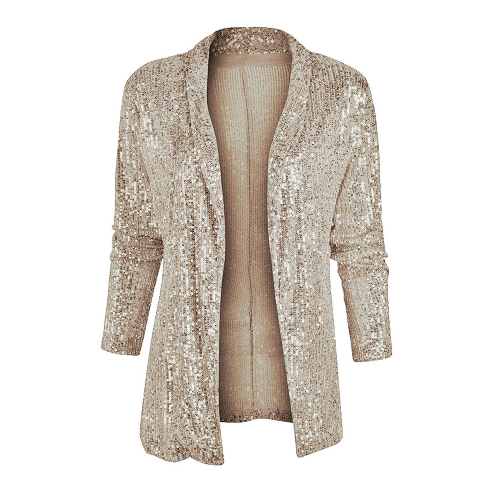 Long Sleeve Women Cardigan Sparkling Long Sleeve Cardigan for Women Perfect for Clubbing Stage Performances and Office Wear Ideal for Spring and Fall Seasons