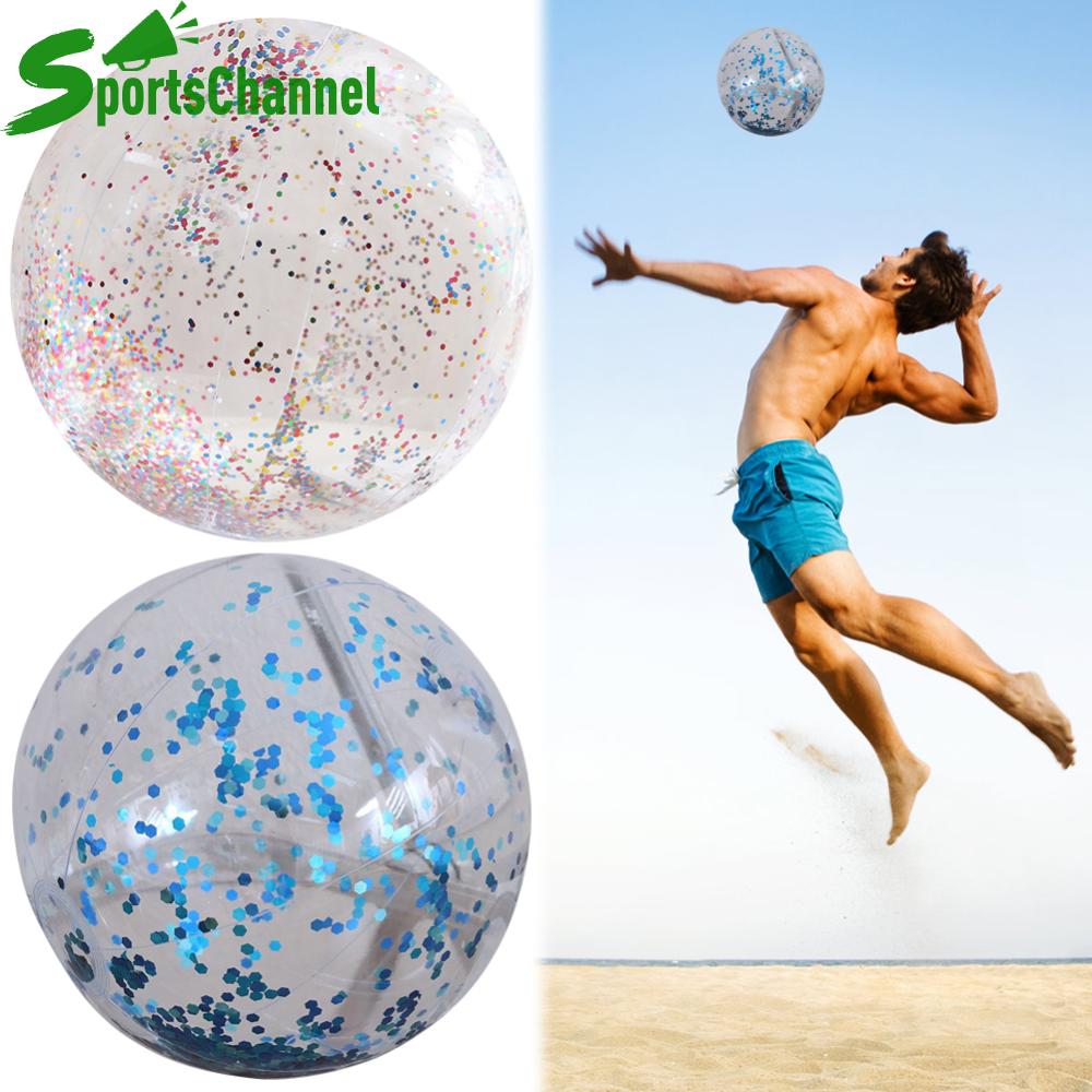 2pcs long lanh Bóng chơi bãi biển Confetti Bóng chơi bãi biển 15.6 inch bóng bãi biển có thể bơm phồng bóng chơi bãi biển nổi bóng bi da cho hồ bơi bãi biển Ngoài trời