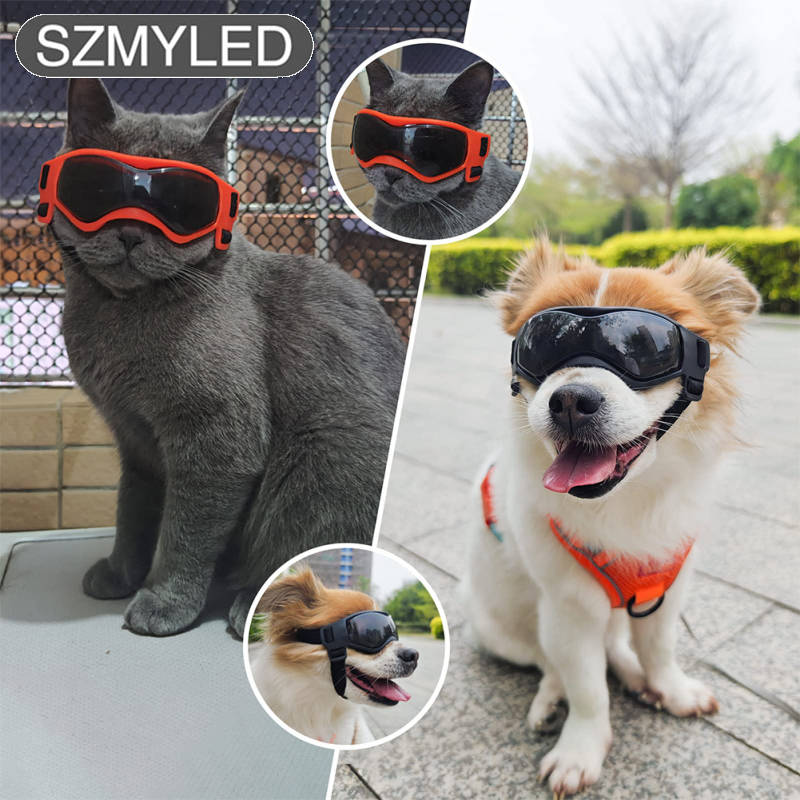 Pet Glasses With Headbands Windproof Sandproof Uv Protection Soft Frame Goggles Eye Wear For Dogs Cats