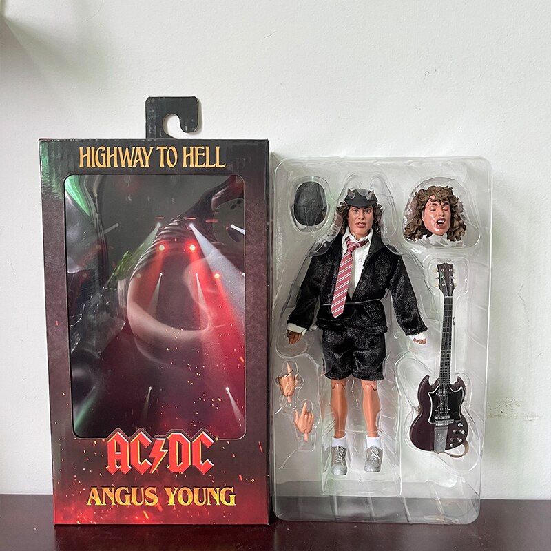 Neca đường cao tốc đến Địa Ngục AC/DC Angus trẻ ACDC bon Scott AC DC mainan mô hình hành động Kado ulang tahun boneka bergerak bersama