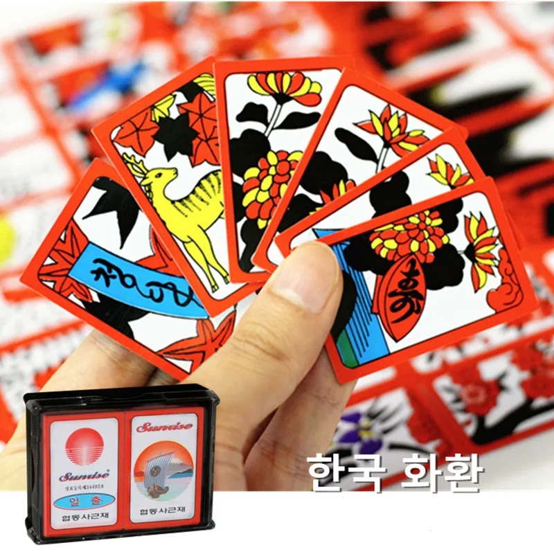 Korean Japanese PVC Waterproof Mahjong Gostop Go Stop Board Game Cards Popular Family Party Table Game Go-Stop Hanafuda Cards