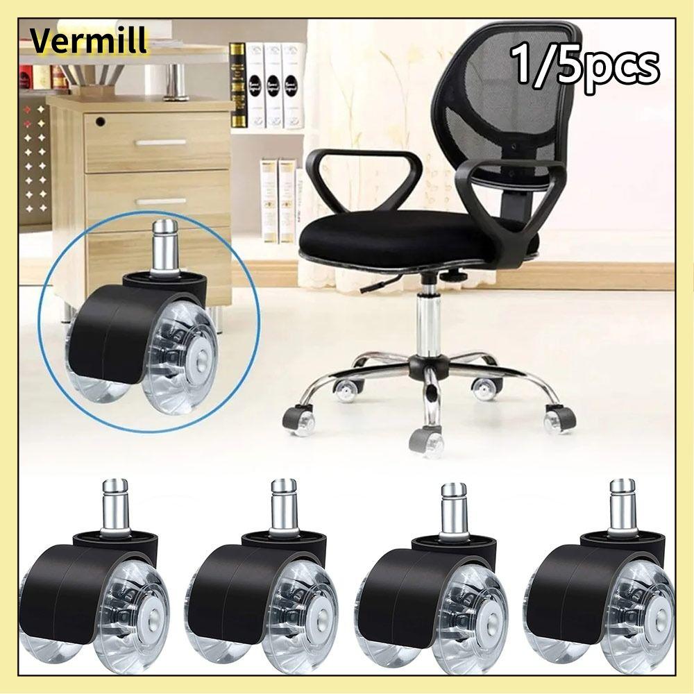 VERMILL 1/5Pcs Im lặng Bánh xe ghế bàn Phổ quát Xoay 360 độ Bánh xe ghế văn phòng 2 inch Bánh xe ghế chơi game