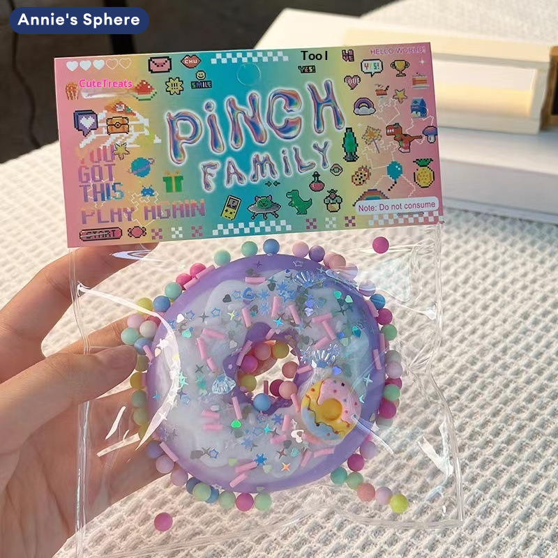 Annie's Sphere, a Cute Cake-Shaped Squishy Toy. Contains Colorful, Sparkling Beads That Are Soft and Smooth, Relieving Stress and Providing Fun. ราคา 55 บาท*ส่งฟรี