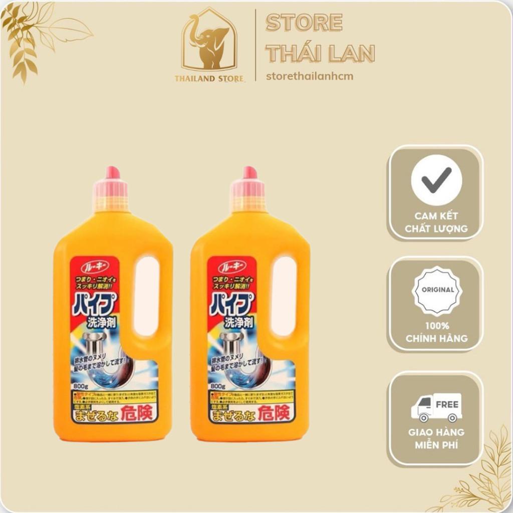   NỘI ĐỊA NHẬT  Chai Dung Dịch Thông Cống Rocket Pipe Cleaner 800g – Làm Sạch Khử Mùi Đường Ống Hiệu Quả 