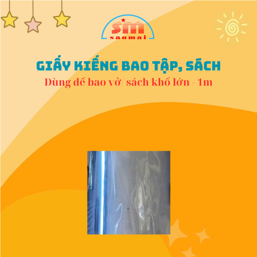 Giấy Kiếng Bao Tập Khổ 1 Mét cắt sẵn Bao Sách Lớn Tiện Lợi Văn Phòng Phẩm Sao Mai