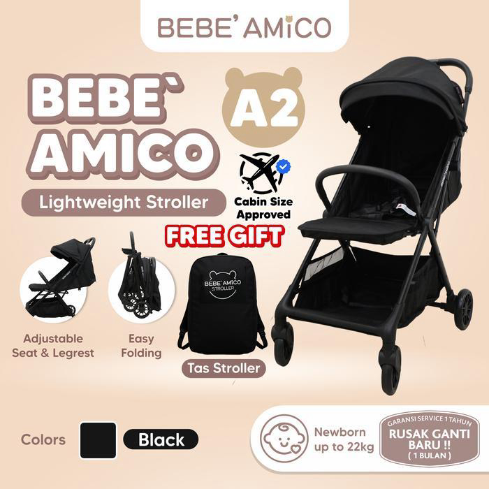 Bebe Amico A2 Lightweight Cabin Size Stroller / Stroller Bayi