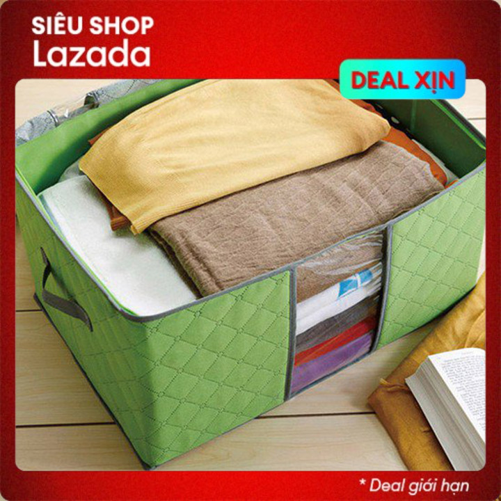 Set 3 Túi vải đựng chăn mền gối, quần áo cỡ lớn tiện dụng-Màu ngẫu nhiên