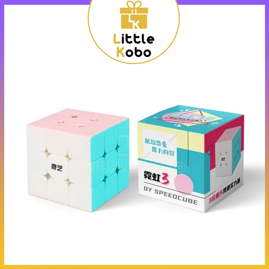Rubik QiYi Neon 3x3 Rubic 3 Tầng 3x3x3 Biến Thể Pastel Macaron Stickerless