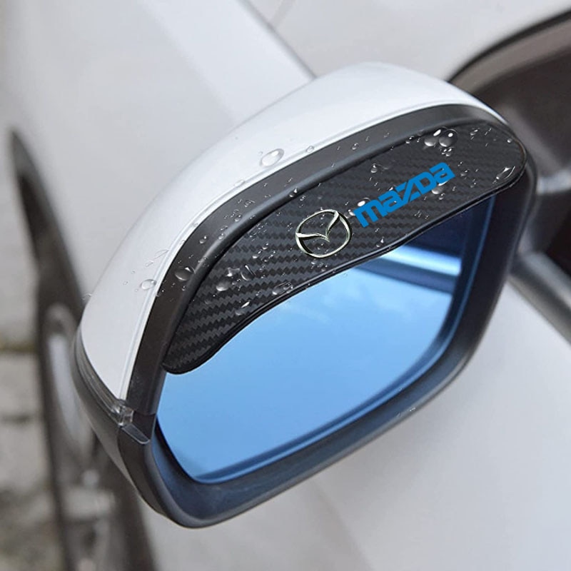 2pcs gương chiếu hậu ô tô lông mày Visor sợi carbon mưa che cho Mazda 3 5 6 8 CX5 CX-5 CX-7 MX-5 CX-9 tự động phụ kiện mưa visors