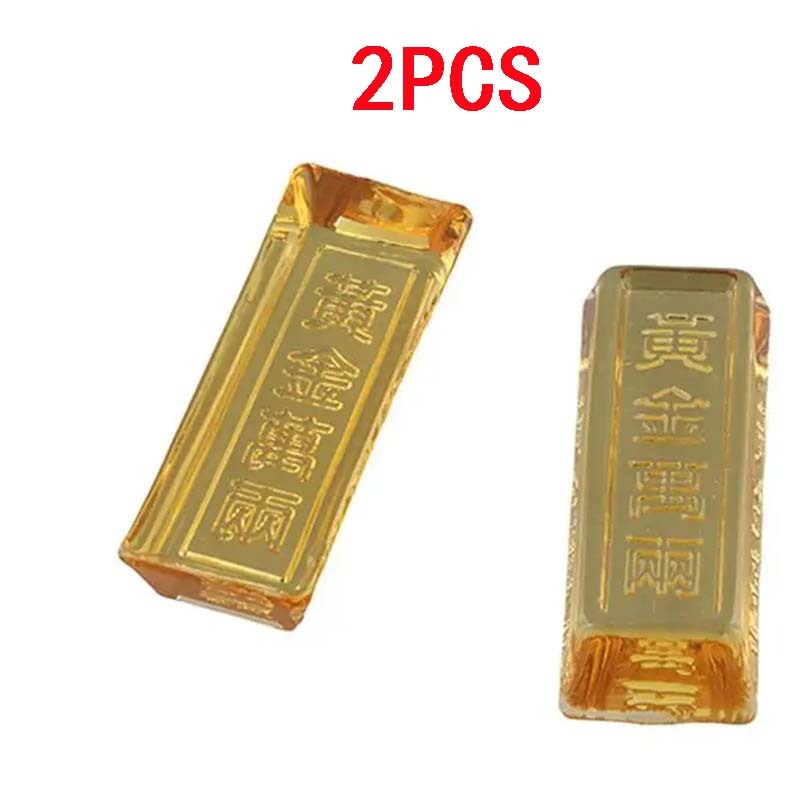 Isi2 Gold Kristal Gold Crystal Emas Fengshui Batangan Kristal Untuk Dekorasi Rumah Ingot Lucky Blessing