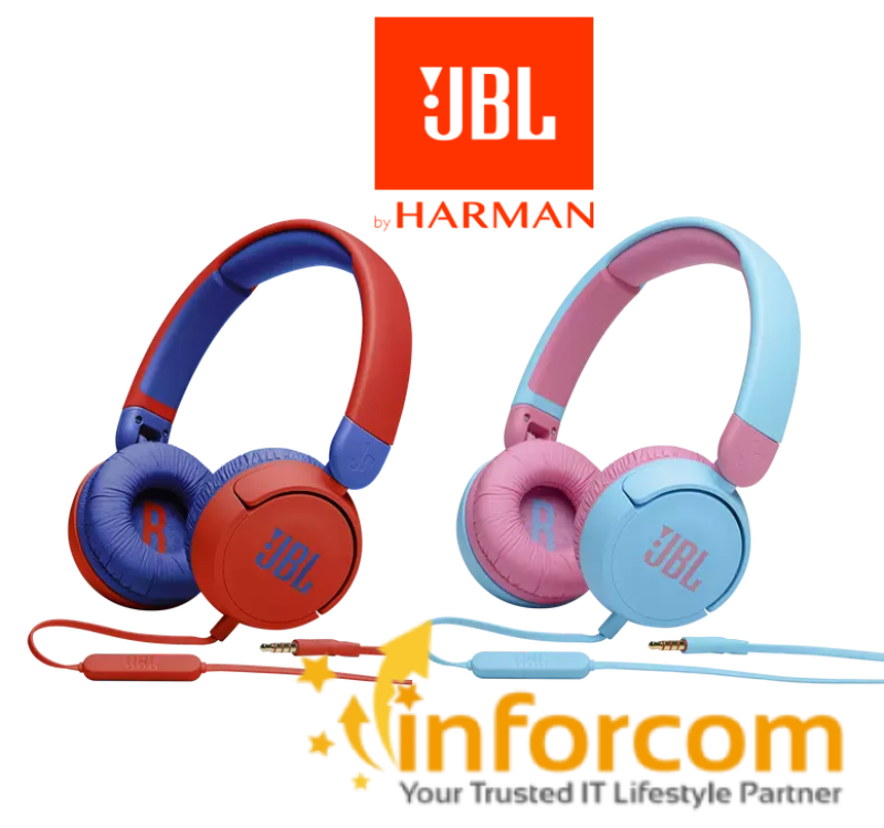 【NEW ARRIVAL】JBL JR310 Blue or Red Kid with Mic, with Safe Sound 85dB Ultra Portable On-ear Headphone Children Students Learning || Other Choices JR 310 JR310BT BT JR300 JR300BT On-Ear Headsets Singapore