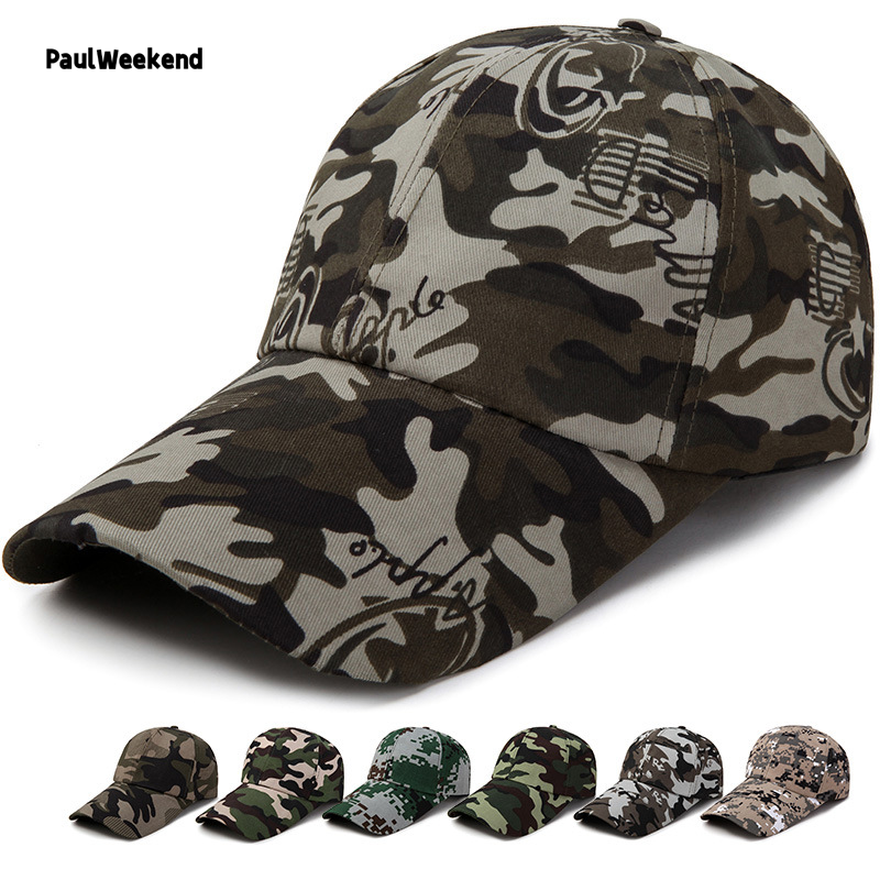 PaulWeekend Summer Digital Camouflage Baseball Cap with Long Brim, Breathable and Sun Protection for Outdoor Activities ราคา 75 บาท*ส่งฟรี