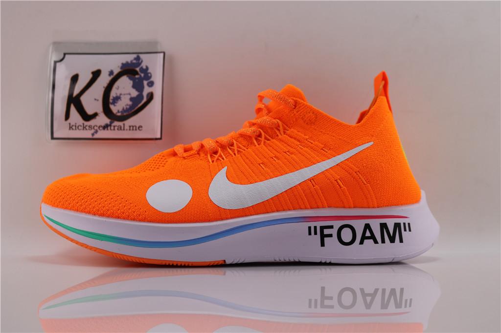 OFF-WHITE x NIKE_Zoom Fly Mercurial_Flyknit_ Orange AO2115-800 Pria / Wanita Sepatu Olahraga Mode / Sepatu Sneaker Untuk Dijual Kilat