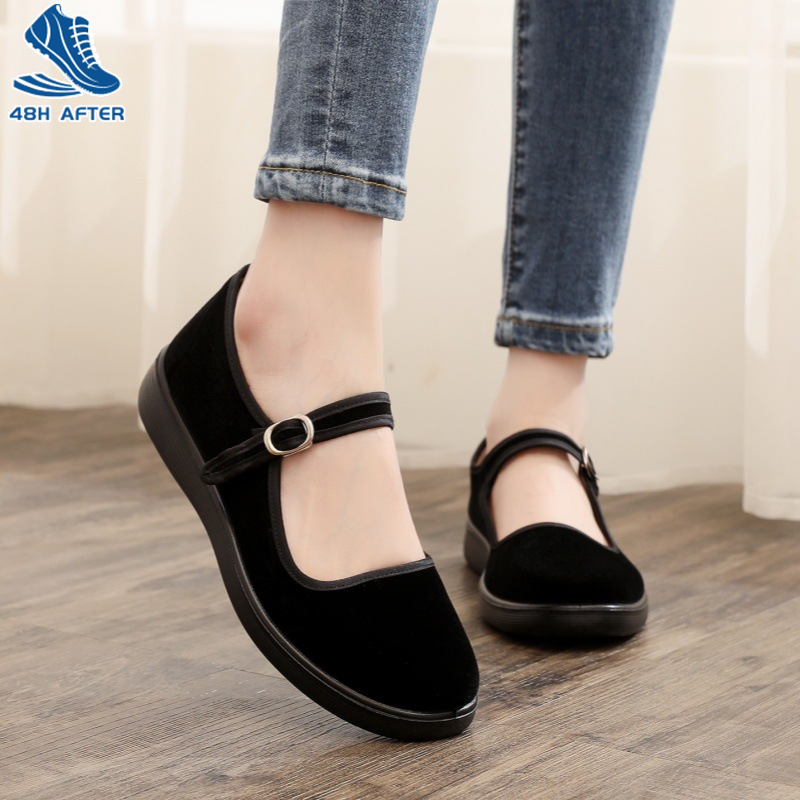 48h sau khi thoải mái Mary Jane Giày bệt cho phụ nữ-breathable bông trên với PU duy nhất, hoàn hảo cho mặc hàng ngày và ánh sáng nhảy múa