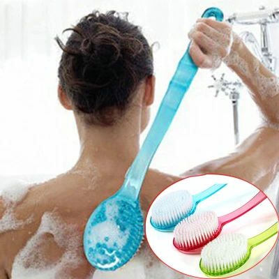 1PC Shower Back Brush Long Handle Body Bath Scrubber Massager Helper Brush New