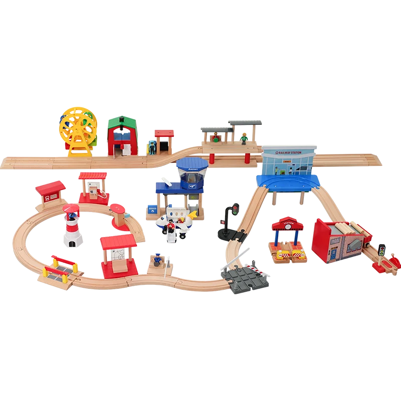 Wooden Train Track Universal Scene Expansion Accessories Suitable For