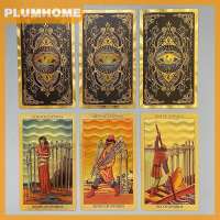 PLUMHOME Bộ bài Tarot vàng để làm việc với cuốn sách hướng dẫn tiên tri thẻ bói toán bói toán cổ điển 78 thẻ 12x7cm