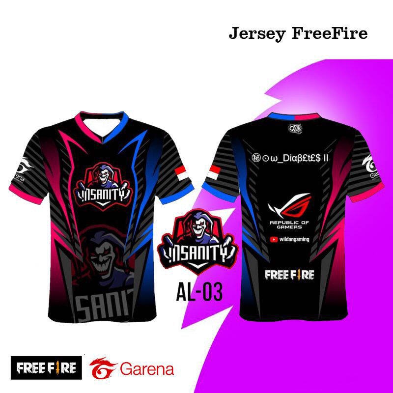 Mlbb PubGM Free Fire AOV CODM full print gaming Jersey costume