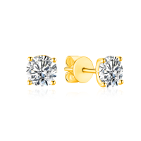 TAKA Jewellery Solitaire Lab Grown Diamond Earrings 10K Gold - Total 0.9ct / 1ct