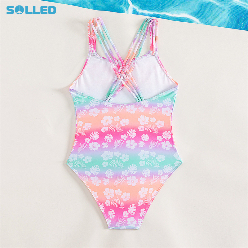 Toddler Girls Leotard Swimwear Cross Weave Design Hallow Out Back Sleeveless Infant Girl Swimsuit Set For Indoor Outdoor Summer Beach ราคา 180 บาท*ส่งฟรี