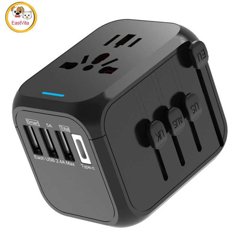 Travel Adapter Type-c Charging Port Socket Us Eu Uk Au Plug 309bt Multi